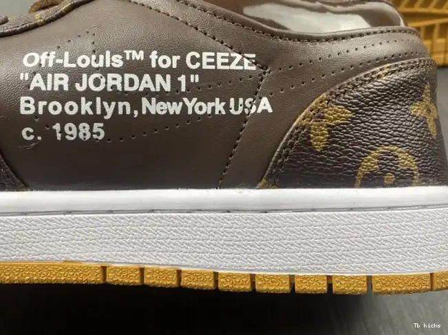 Rep TBK x Jordan OW Off-Louis 1 LOW Air AJ1 0504